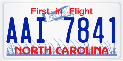 NC license plate AAI7841