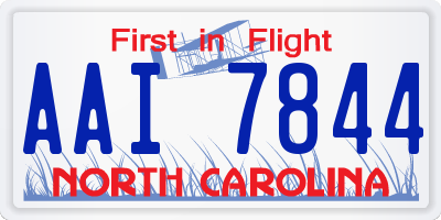NC license plate AAI7844