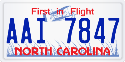 NC license plate AAI7847
