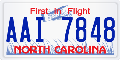 NC license plate AAI7848
