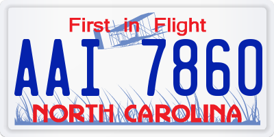 NC license plate AAI7860