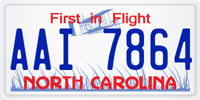 NC license plate AAI7864