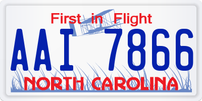 NC license plate AAI7866
