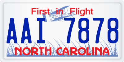 NC license plate AAI7878