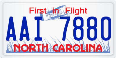 NC license plate AAI7880