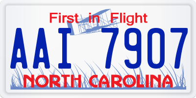 NC license plate AAI7907