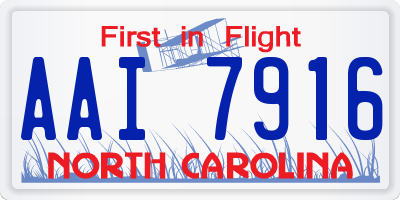 NC license plate AAI7916