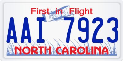 NC license plate AAI7923
