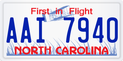 NC license plate AAI7940