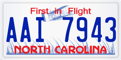NC license plate AAI7943