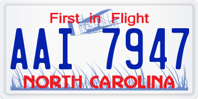 NC license plate AAI7947