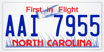 NC license plate AAI7955