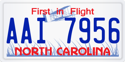 NC license plate AAI7956