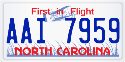 NC license plate AAI7959