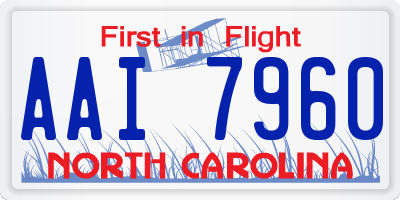 NC license plate AAI7960