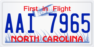 NC license plate AAI7965