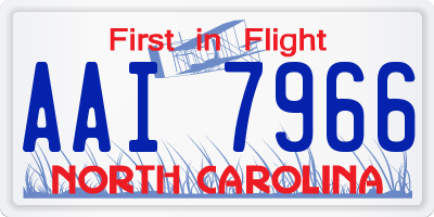 NC license plate AAI7966