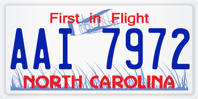 NC license plate AAI7972