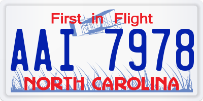 NC license plate AAI7978