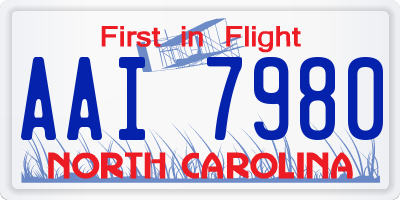 NC license plate AAI7980