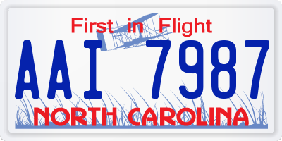 NC license plate AAI7987