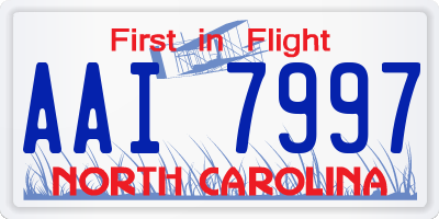 NC license plate AAI7997