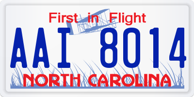 NC license plate AAI8014