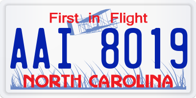 NC license plate AAI8019