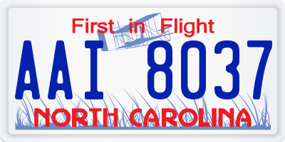 NC license plate AAI8037