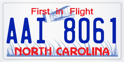 NC license plate AAI8061
