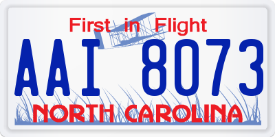 NC license plate AAI8073