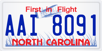 NC license plate AAI8091