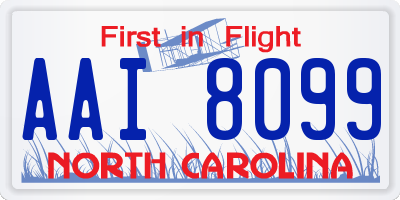 NC license plate AAI8099