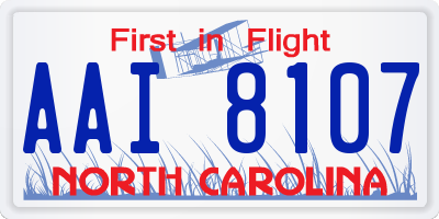 NC license plate AAI8107