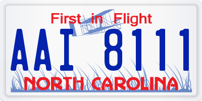 NC license plate AAI8111