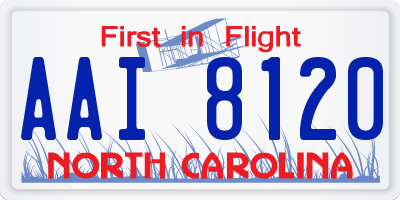 NC license plate AAI8120