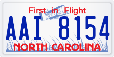 NC license plate AAI8154
