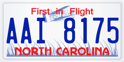 NC license plate AAI8175
