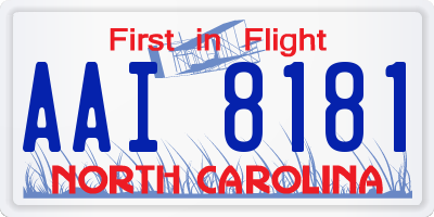 NC license plate AAI8181