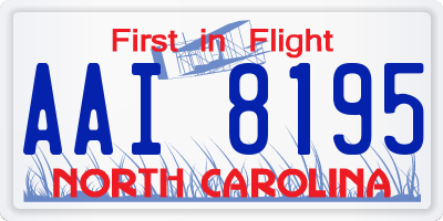NC license plate AAI8195