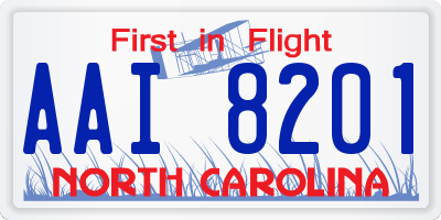 NC license plate AAI8201