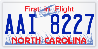 NC license plate AAI8227