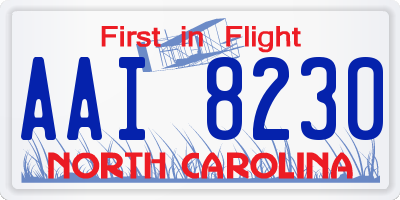 NC license plate AAI8230