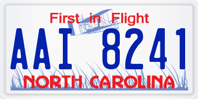 NC license plate AAI8241
