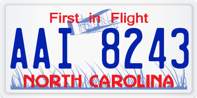 NC license plate AAI8243