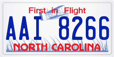 NC license plate AAI8266