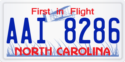 NC license plate AAI8286
