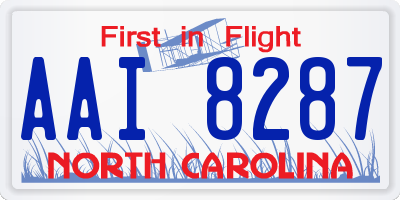 NC license plate AAI8287