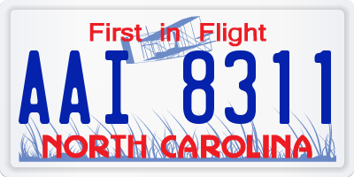 NC license plate AAI8311