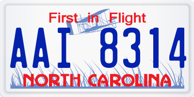 NC license plate AAI8314